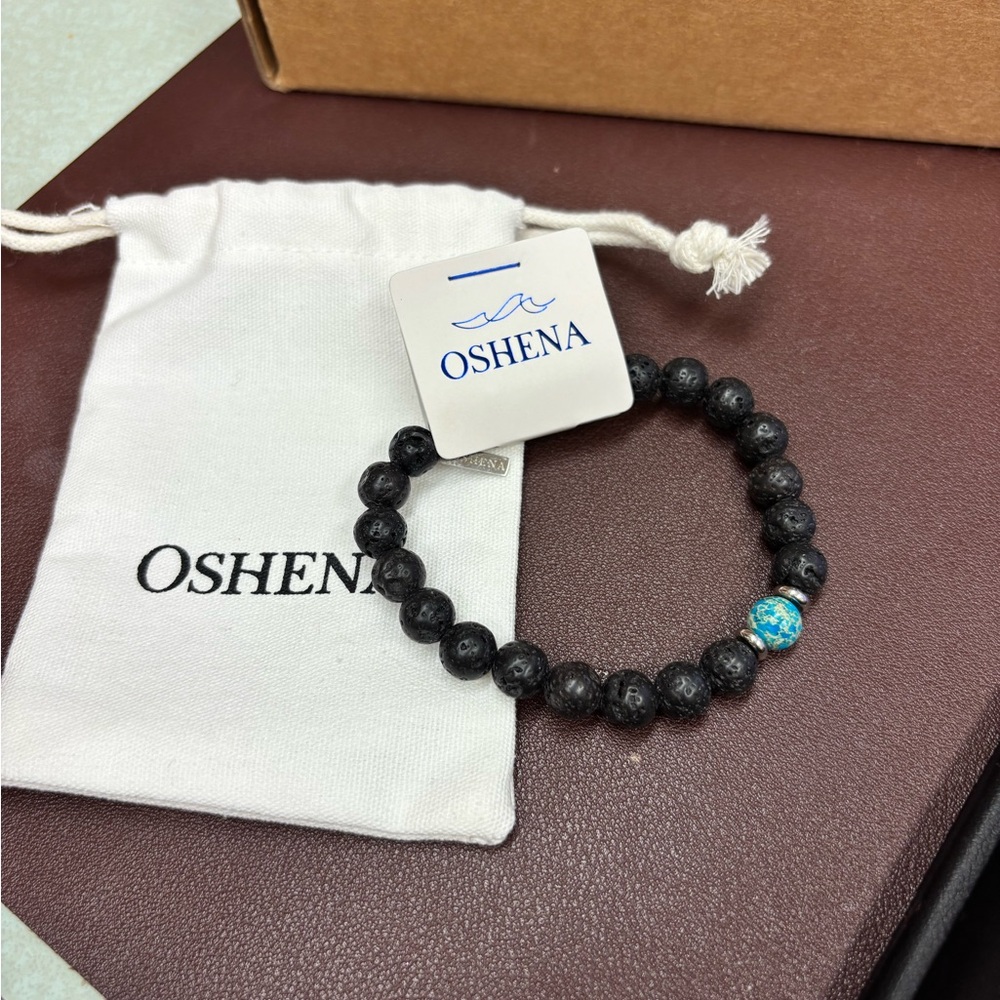 Black and Blue Beaded Bracelet